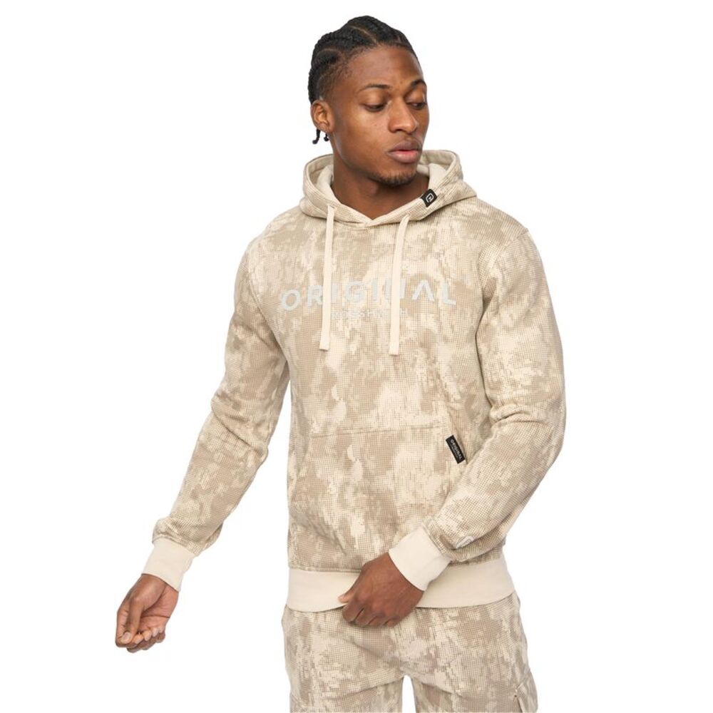 Crosshatch Mens Bardon Hoodie / Light Stone